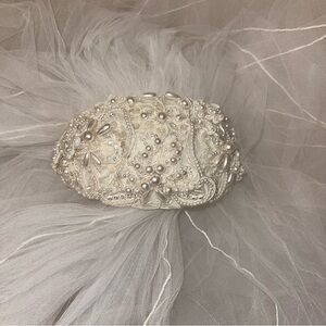 Pearl and Sequin headband with 3 tier Veil: Cathedral, Chapel and Blusher